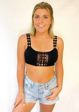 Load image into Gallery viewer, Black bralette with detailed straps
