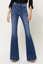 Load image into Gallery viewer, Wide leg flared denim medium wash jeans
